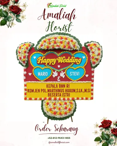 Karangan Papan Bunga Pernikahan di Sihitang
